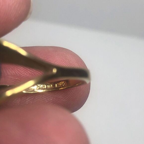 1593 Joseph Esposito Oval faux aquamarine Moderinst 14kt gold Plated ring sz 9 - Picture 3 of 3